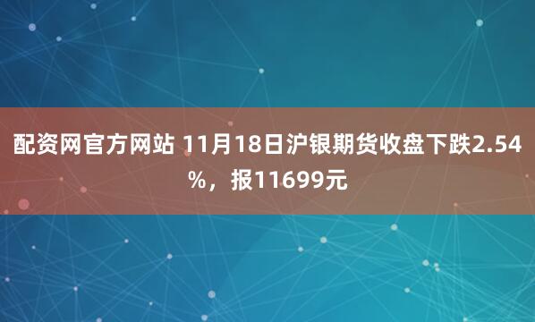 配资网官方网站 11月18日沪银期货收盘下跌2.54%，报11699元